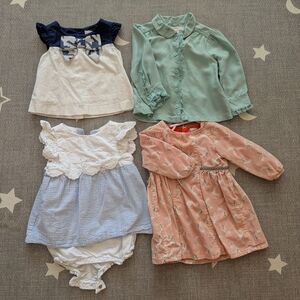 Catimini Peach Pink Corduroy Dress with Orange Lining
